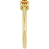 14K Gold Round Natural Citrine Three-Stone Bezel-Set Ring - Yellow Gold - view 4
