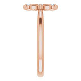 14K Gold Round Natural Diamond Accented Starburst Ring - Rose Gold - view 4