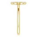 14K Gold Round Natural Diamond Accented Starburst Ring - Yellow Gold - view 4