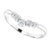 Platinum Round Natural Diamond Bezel-Set Graduated V Ring - view 5