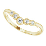 14K Gold Round Natural Diamond Bezel-Set Graduated V Ring - Yellow Gold - view 5