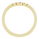 14K Gold Round Natural Diamond Bezel-Set Graduated V Ring - Yellow Gold - view 2