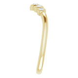 14K Gold Round Natural Diamond Bezel-Set Graduated V Ring - Yellow Gold - view 4