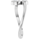Platinum Pear Natural Diamond Bezel-Set Bypass Ring - view 4