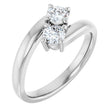 14K Gold Round Natural Diamond Two-Stone Ring – 4.1mm Stones