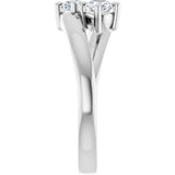 14K Gold Round Natural Diamond Two-Stone Ring – 4.1mm Stones - view 4