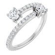 Platinum Round Natural Diamond Two-Stone Bypass Ring