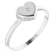Platinum Round Natural Diamond Youth Heart Ring – 1.3mm Stones