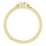 14K Gold Round Natural Aquamarine Stackable Bezel-Set Ring - Yellow Gold - view 2