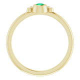 14K Gold Round Lab-Grown Emerald Stackable Bezel-Set Ring - Yellow Gold - view 2