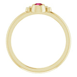 14K Gold Round Lab-Grown Ruby Stackable Bezel-Set Ring - Yellow Gold - view 2