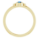 14K Gold Round Natural Blue Sapphire Stackable Bezel-Set Ring - Yellow Gold - view 2