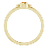 14K Gold Round Natural Citrine Stackable Bezel-Set Ring - Yellow Gold - view 2