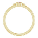 14K Gold Round Natural Amethyst Stackable Bezel-Set Ring - Yellow Gold - view 2