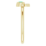 14K Gold Round Lab-Grown Emerald Stackable Bezel-Set Ring - Yellow Gold - view 4