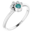 14K Gold Round Lab-Grown Alexandrite Stackable Bezel-Set Ring - White Gold