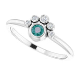 Platinum Round Natural Alexandrite Stackable Bezel-Set Ring - view 5