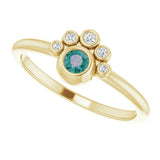 14K Gold Round Lab-Grown Alexandrite Stackable Bezel-Set Ring - Yellow Gold - view 5