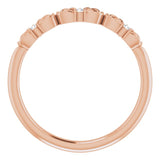 14K Gold Round Natural Diamond Accented Crown Ring – 1.3mm Stones - Rose Gold - view 2