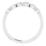 14K Gold Round Natural Diamond Accented Crown Ring – 1.3mm Stones - White Gold - view 2
