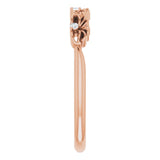 14K Gold Round Natural Diamond Accented Crown Ring – 1.3mm Stones - Rose Gold - view 4