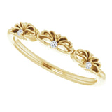 14K Gold Round Natural Diamond Accented Crown Ring – 1.3mm Stones - Yellow Gold - view 5