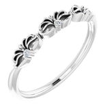 Platinum Round Natural Diamond Accented Crown Ring – 1.3mm Stones