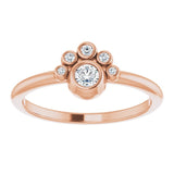 14K Gold Round Natural Diamond Stackable Bezel-Set Ring – 3mm Stones - Rose Gold - view 3