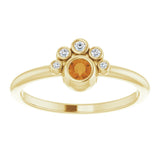 14K Gold Round Natural Citrine Stackable Bezel-Set Ring - Yellow Gold - view 3
