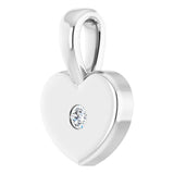 Platinum Round Natural Diamond Youth Heart Necklace or Pendant - view 2