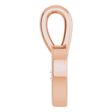 14K Gold Round Natural Diamond Youth Heart Necklace or Pendant - Rose Gold - view 3