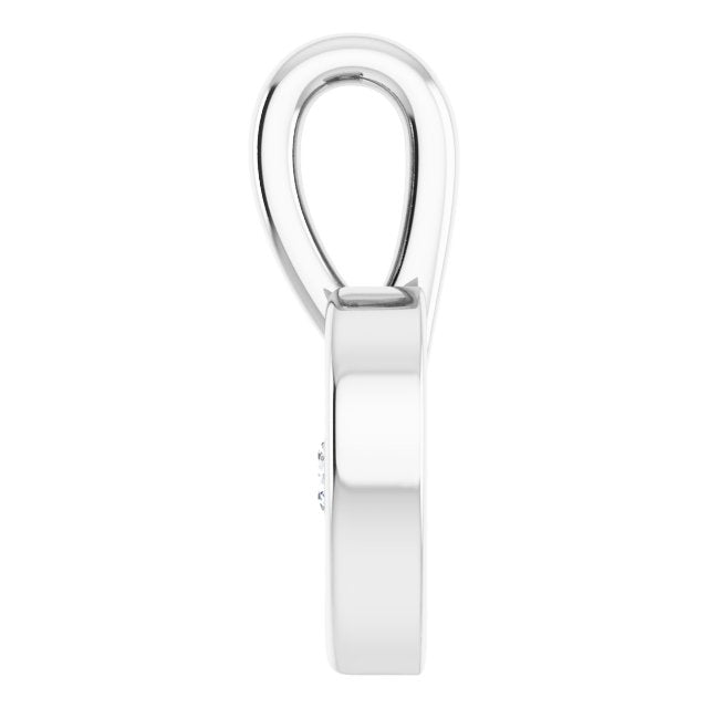 Platinum Round Natural Diamond Youth Heart Necklace or Pendant - view 3