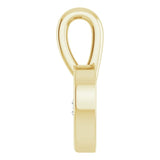 14K Gold Round Natural Diamond Youth Heart Necklace or Pendant - Yellow Gold - view 3