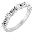 Platinum Round Natural Diamond Accented Stackable Ring – 3mm Stones