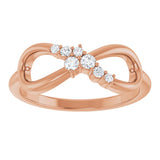 14K Gold Round Natural Diamond Accented Infinity-Inspired Ring II - Rose Gold - view 3