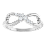 Platinum Round Natural Diamond Accented Infinity-Inspired Ring II - view 3