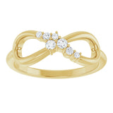 14K Gold Round Natural Diamond Accented Infinity-Inspired Ring II - Yellow Gold - view 3