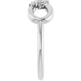 Platinum Round Natural Diamond Accented Infinity-Inspired Ring II - view 4
