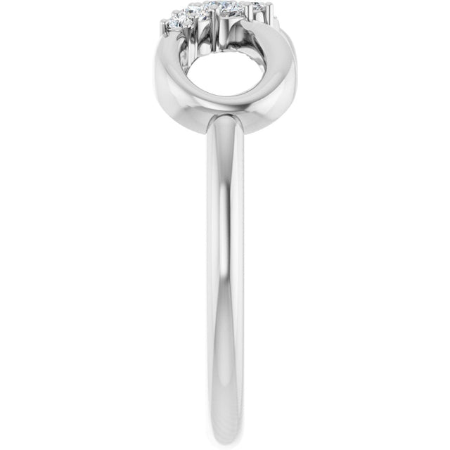 14K Gold Round Natural Diamond Accented Infinity-Inspired Ring II - White Gold - view 4