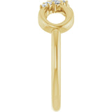 14K Gold Round Natural Diamond Accented Infinity-Inspired Ring II - Yellow Gold - view 4