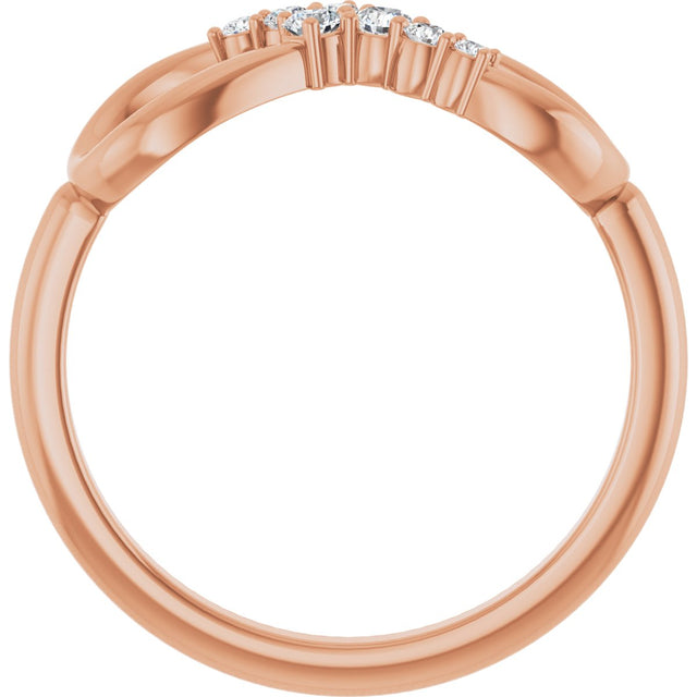 14K Gold Round Natural Diamond Accented Infinity-Inspired Ring II - Rose Gold - view 2