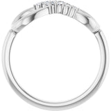 14K Gold Round Natural Diamond Accented Infinity-Inspired Ring II - White Gold - view 2