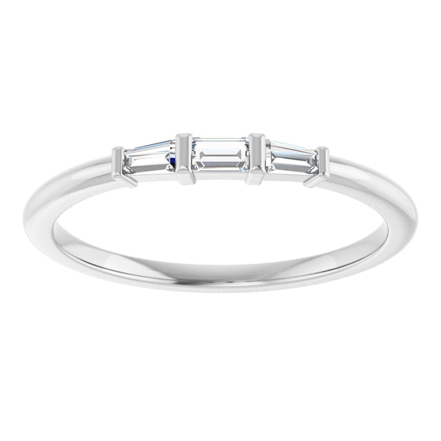 Platinum Natural Diamond Three-Stone Stackable Ring – 1/6 CTW - view 8