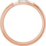 14K Gold Natural Diamond Three-Stone Stackable Ring – 1/6 CTW - Rose Gold - view 7
