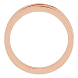 14K Gold Round Natural Diamond Grooved Accented Ring - Rose Gold - view 2