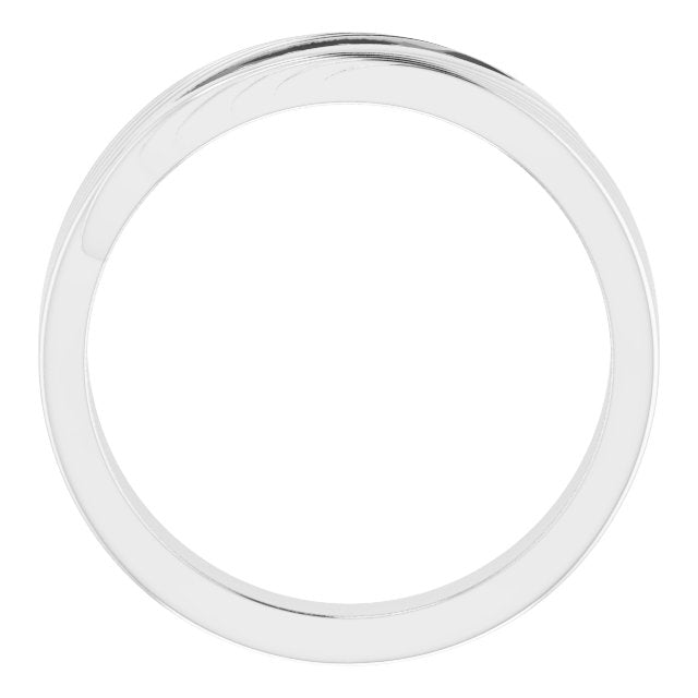 Platinum Round Natural Diamond Grooved Accented Ring - view 2