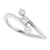Platinum Round Natural Diamond Three-Stone Bypass Ring – 2.5mm Stones - view 5