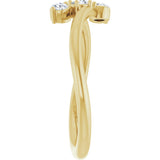14K Gold Round Natural Diamond Three-Stone Bypass Ring – 2.5mm Stones - Yellow Gold - view 4