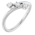 14K Gold Round Natural Diamond Three-Stone Bypass Ring – 2.5mm Stones - White Gold