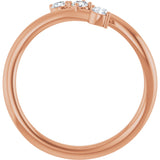 14K Gold Round Natural Diamond Three-Stone Bypass Ring – 2.5mm Stones - Rose Gold - view 2
